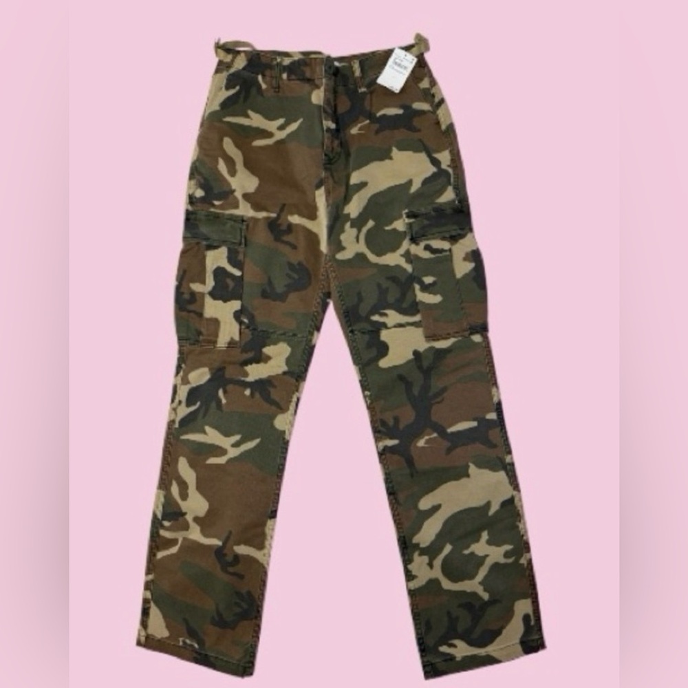 Good American Camo Fatigue Green Cargo Pants Size 4 NWT